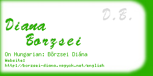 diana borzsei business card
