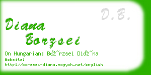 diana borzsei business card